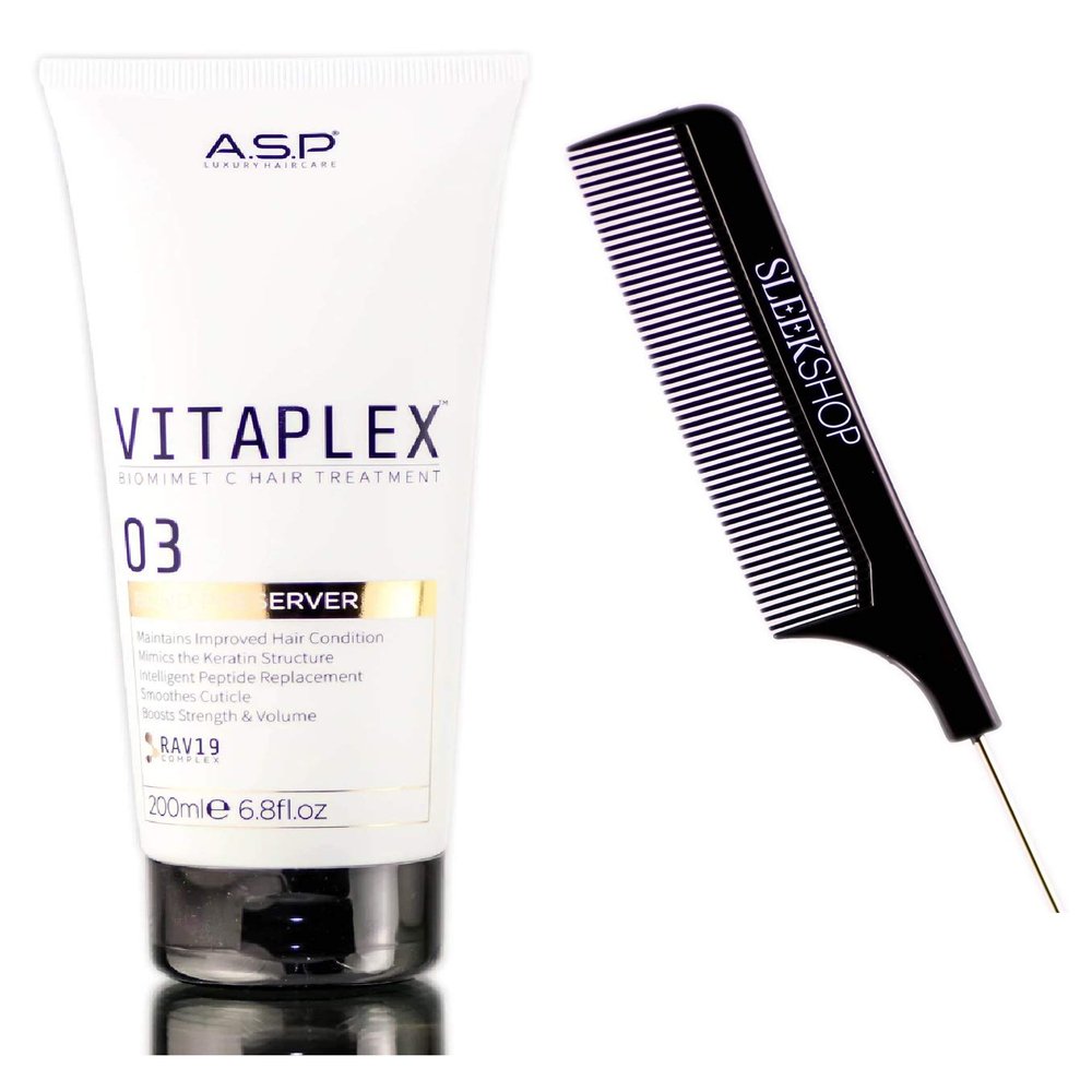 Affinage ASP Luxury Vitaplex Biomimetic Hair Treatment 03 Bond Preserver (w/ Sleek Comb) Vita Plex , Keratin Structure Cuticle (6.8 oz / 200 ml)