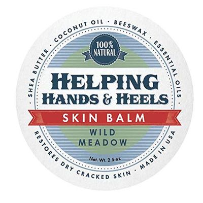 Helping Hands & Heels Skin Balm 2.5 oz. All-Natural Restores Dry Skin (Wild Meadow)