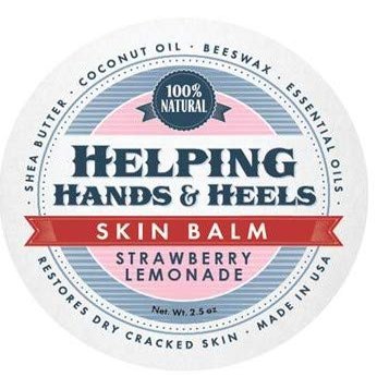 Helping Hands & Heels Skin Balm 2.5 oz. All-Natural Restores Dry Skin (Strawberry Lemonade)