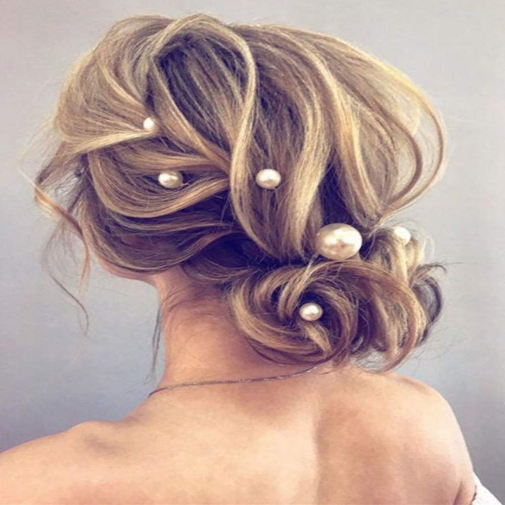 Aimimier Bridal Faux Pearl Hair Pins 10 Pcs Large Ivory Faux Pearl Bobby Pins Wedding Hair Piece Prom Party Festival Hair Accessories for Women and Girls (Ivory)