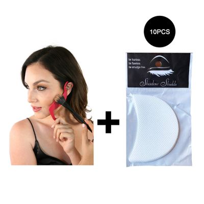 Eyeshadow Makeup Stencil Pads - Under Eye Cut Crease Style Template Set- Contour Palette Kit - Eyelash Extension Facial Patch -Brushes Shadow Shield Eyebrow Pencil Tint Cosmetic Tool Supply (10 Pairs)