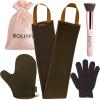 4 Pack Self Tanning Mitt Applicator Kit, with Self Tanner Mitt, Self Tan Back Applicator, Exfoliating Glove, Flat Top Face Tanner Brush, Tan mit for Self Sunless Tanner (brown) view 1