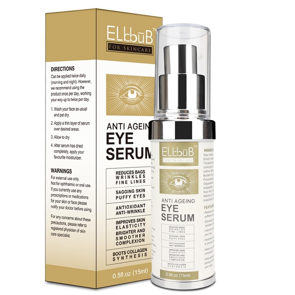 Anti Ageing Eye Cream - Anti Wrinkle Eye Serum for Puffy Eyes, Dark Circles, Eye Bags, Crows Feet, Wrinkles,Reduces Wrinkles Saggy Skin Puffy Eyes