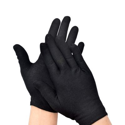 Milisten 12 Pairs Cotton Gloves Black For Cosmetic Moisturizing Coin Jewelry Inspection Honor Guard Gloves Black Size M (Thin)