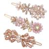 3PCS Rhinestone Bling Flower Small Mini Barrette Decorative Hair Clips Accessories for Thin Hair Women view 1