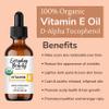 100% Organic Vitamin E Oil - D-Alpha Tocopherol USDA Certified 100% Organic - Pure and Natural 1 Fl Oz 42,500 IU - For Face, Skin and Nails - Reduce Wrinkles, Anti Aging, Lighten Dark Spots view 4