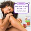 MOOM Organic Sugar Waxing Kit with Lavender & Chamomile - Natural Sugar Hair Removal Glaze with 18 Hair Wax Strips & 4 Applicator Sticks for Face & Body 6 oz.1 Pack view 2