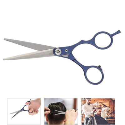 Alucy Professional Hair Cutting Scissors, Flat Tooth Shears, Blue, Stainless Steel, Compact, Hairdressing Tool, Barber Scissors