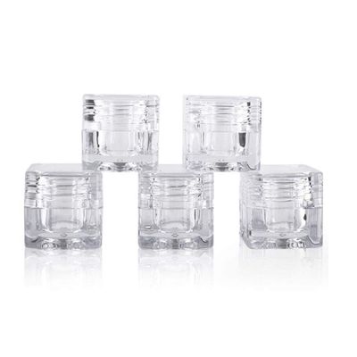 10 PCS 5 Gram Refillable Transparent Acrylic Bottle Screw Cap Lid Cosmetic Jars Pot Vial for Make Up/Eye Shadow/Nails/Powder/Gems/Beads/Jewelry