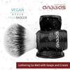 Anbbas Synthetic Badger Shaving Brush with Black Holder Stand,Resin Handle Foam Brush 2in1 Set for Men Wet Shave view 2