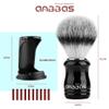 Anbbas Synthetic Badger Shaving Brush with Black Holder Stand,Resin Handle Foam Brush 2in1 Set for Men Wet Shave view 4