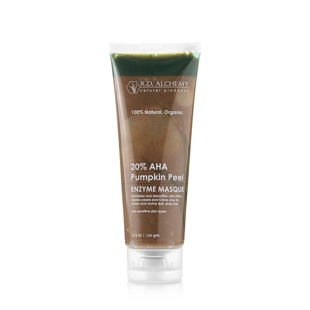 100% Natural & Organic AHA Exfoliating Pumpkin Enzyme Peel Masque - 10% Pumpkin & Papaya enzymes + 20% AHAs including Glycolic, Lactic, Citric & Tartartic Acids. Revives, Firms, Brightens Skin