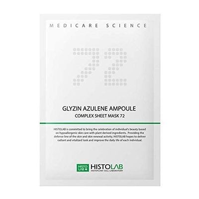 HISTOLAB Ampoule Complex Sheet Mask | 30g/1.1oz. | A Pack of 5 Sheets (Glyzin Azulene 72) I Acne Sheet Mask