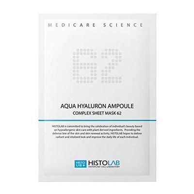 HISTOLAB Ampoule Complex Sheet Mask | 30g/1.1oz. | A Pack of 5 Sheets (Aqua Hyaluron 62) I Hydrating Mask