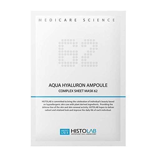 HISTOLAB Ampoule Complex Sheet Mask | 30g/1.1oz. | A Pack of 5 Sheets (Aqua Hyaluron 62) I Hydrating Mask