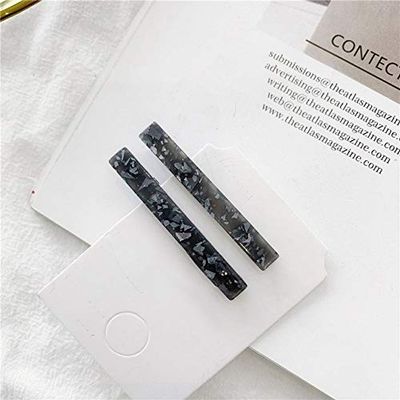 1 Pair Korean Gold Foil Hairpin Acetate Clip For Girls Barrettes Gifts styling Tools,Black