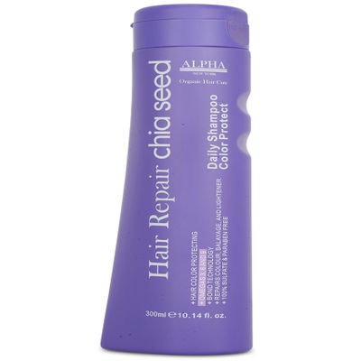 ALPHA NEW YORK Shampoo Purple Color Protect Daily Hair repair Chia Seed 100% sulfate & Paraben Free 300ml