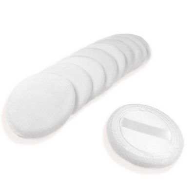 10pcs Powder Puff Cotton Cosmetic Powder Face Makeup Puffs Pads with Ribbon for Loose and Foundation 2.36 inch. (White)