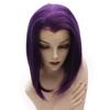 iwonawig Short Straight Bob Wig Drag Queen Synthetic Lace Front Wig Raven Purple Half Hand Tied Heat Resistant Fiber Hair Wig view 2