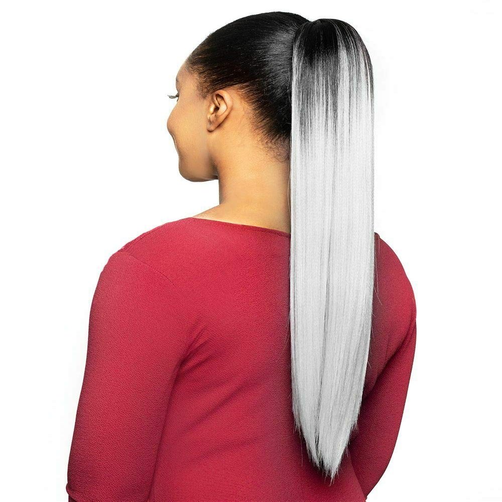Alicia Beauty Foxy Silver Collections, Synthetic Straight Style 20 Inch Long Hair Piece Instant accessories, Domes and Drawstrings - DS018 (34)
