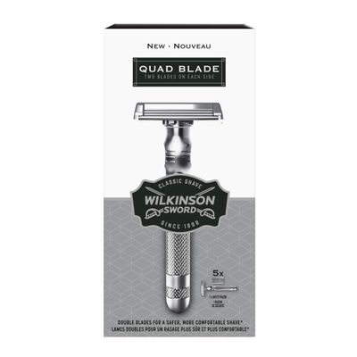 Wilkinson Sword Quad Blade Razor for Men With 5 Quad Blade Razor Refills