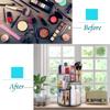 sanipoe 360 Rotating Makeup Organizer, Spinning Skincare Organizer,Cosmetic Display Case with Brush Holder Perfume Tray, Multi-Function Storage Carousel for Vanity Bathroom Countertop view 2