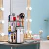sanipoe 360 Rotating Makeup Organizer, Spinning Skincare Organizer,Cosmetic Display Case with Brush Holder Perfume Tray, Multi-Function Storage Carousel for Vanity Bathroom Countertop view 3