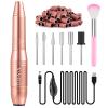 Professional Acrylic Nail Drill, USB Electric Nail Drill Machine, Portable Electrical Nail File Kit for Gel Nails and Home Salon, Manicure Pedicure Polishing Shape Tools, Gold view 1