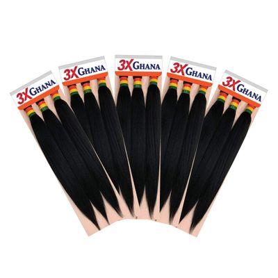 REALISTIC - Multi Pack Deals! Pre-stretched X-Pression 3X Ghana Braids 50" 100% Kanekalon Easy to Braid Itch Free (5-PACK, 1) E613XG5-15