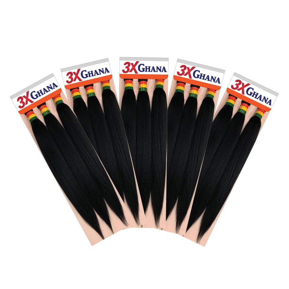 REALISTIC - Multi Pack Deals! Pre-stretched X-Pression 3X Ghana Braids 50" 100% Kanekalon Easy to Braid Itch Free (5-PACK, 1) E613XG5-15