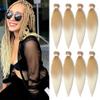 8 Packs Pre Stretched Braiding Hair, 20 Inch Braiding Hair Pre Stretched Yaki Texture, Hot Water Setting, Easy To Install Professional Synthetic Ombre Braiding Hair(20in,#27/613) view 1