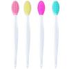 4 Pieces Silicone Exfoliating Lip Brush Tool Double-sided Soft Lip Brush for Smoother and Fuller Lip Appearance (Rose Red, Yellow, Mint Green, Pink) view 1
