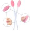 4 Pieces Silicone Exfoliating Lip Brush Tool Double-sided Soft Lip Brush for Smoother and Fuller Lip Appearance (Rose Red, Yellow, Mint Green, Pink) view 3