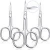 3 Pieces Cuticle Curved Scissors Manicure Scissors Stainless Steel Facial Hair Grooming Shears Multi-purpose Curved Shears Craft for Nail, Eyebrow, Eyelash, Dry Skin Blade view 1