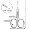 3 Pieces Cuticle Curved Scissors Manicure Scissors Stainless Steel Facial Hair Grooming Shears Multi-purpose Curved Shears Craft for Nail, Eyebrow, Eyelash, Dry Skin Blade view 2