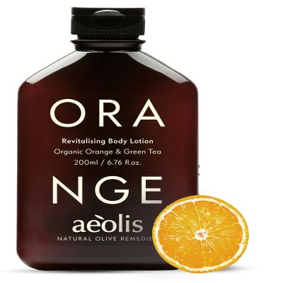 AEOLIS Revitalising Body Lotion with Orange & Green Tea  Hydrating Moisturizer with Shea Butter, Aloe Vera & Vitamins  Vegan Skincare for All Skin Types  6.76 fl oz
