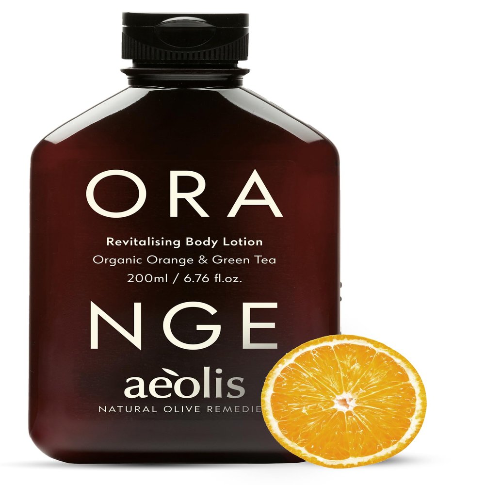AEOLIS Revitalising Body Lotion with Orange & Green Tea  Hydrating Moisturizer with Shea Butter, Aloe Vera & Vitamins  Vegan Skincare for All Skin Types  6.76 fl oz