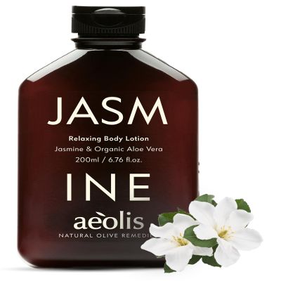 AEOLIS Hydrating Body Lotion with Jasmine & Aloe Vera  Moisturizer with Shea Butter, Olive Leaf & Chamomile  Vegan Skincare for Dry & Sensitive Skin  6.76 fl oz