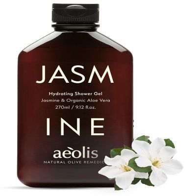 AEOLIS Refreshing Shower Gel with Jasmine and Aloe Vera Greek Olive Oil Shower Gel for Men & Women Clean Beauty Body Cleanser Natural Skincare from Greece Invigorating Body Care 9.12 Fl Oz