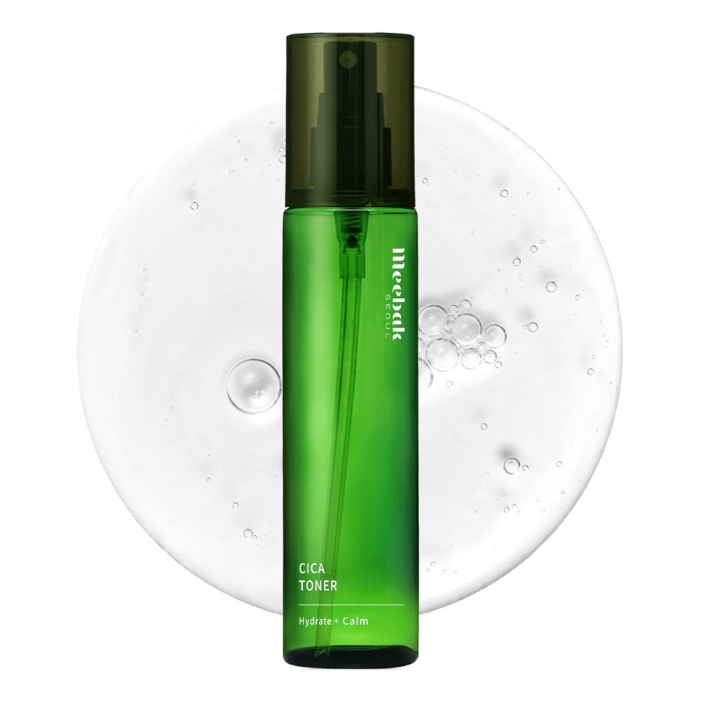 Meebak CICA Toner Spray | Korean Face Mist | Facial Spray with Centella Asiatica & Vitamin E | Soothing Face Toner for Sensitive, Oily, and Combination Skin | 4 fl oz