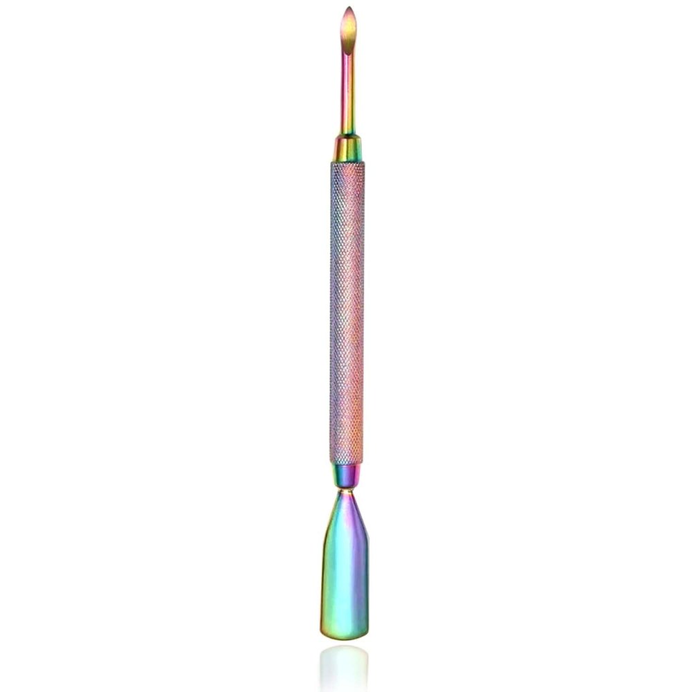 AAProTools 1PC Dual-Ended Cuticle Pusher Remover Rainbow Stainless Steel Manicure Nail Art Tool #4