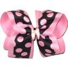 BL-045L Large Pink Coin Dots on Black over Pink with Ballet Slippers Miniature view 1