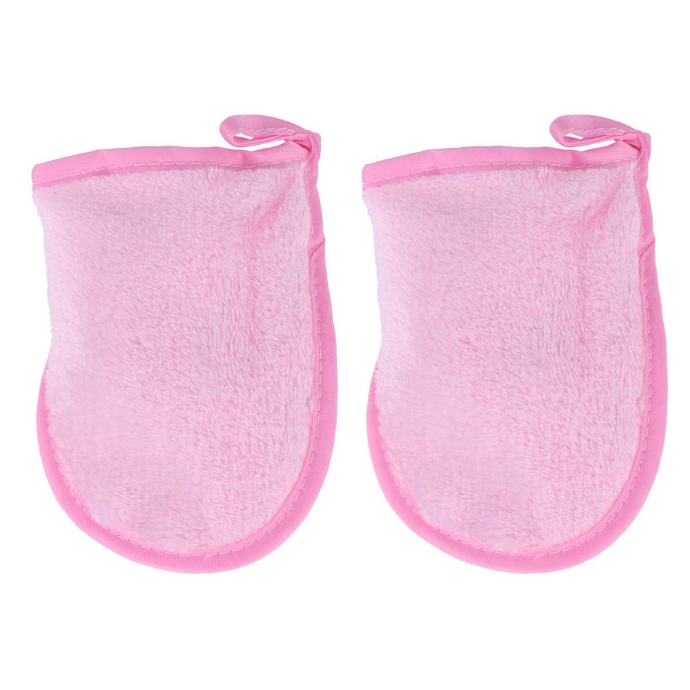 Exceart 4pcs Makeup Mitts Facial Cleaning Gloves Makeup Pads for Washable Removal Cleansing Mitts