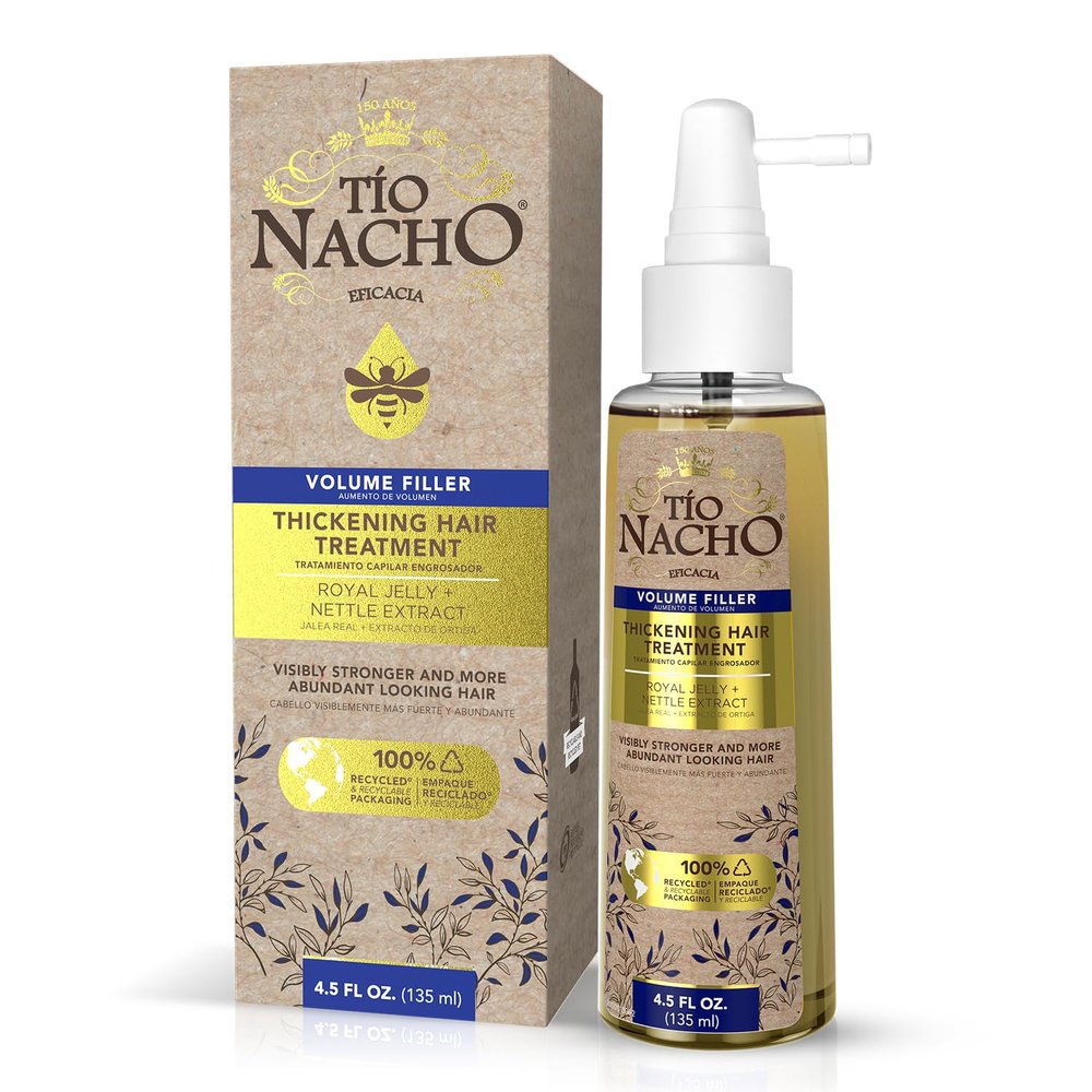 To Nacho Thickening Hair Treatment with Royal Jelly and Nettle Extract, Volumizing Spray for Fine or Thinning Hair, Boosts Strength, Fullness and Natural Volume, 4.5 fl oz