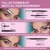 Eyebrow Kit, 6 in 1 Tweezers for Eyebrows, All-in-one Eyebrow Grooming Set Dermaplaning Tool Eyebrow Razor Brush Scissors Brown Eyebrow Pencilwith Storage Pouch (A-Pink) view 3