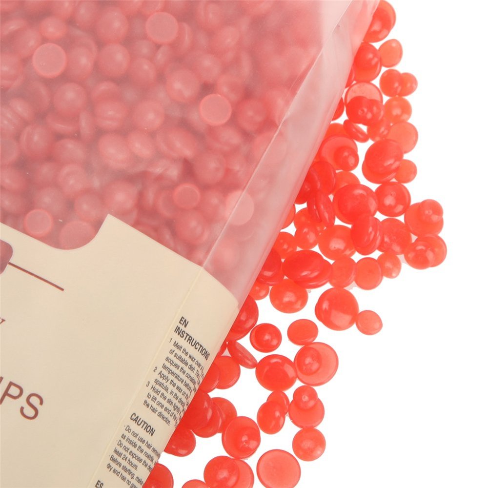 Hard Wax Beans for Face, Underarms, Brazilian, Bikini Hair Remover (Strawberry)