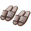 Casual Cotton Slippers Womens Mens Home Slippers Cotton and Linen Casual Indoor Outdoor Open Toe Shoes Floor for Spa Hotel 2 Pairs (Coffee 29cm) view 1