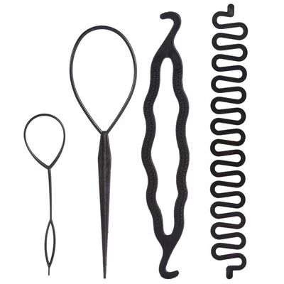 ANGGREK 4/9PCS Hair Bun Maker Braiding Styling Disk Tools DIY Accessories 3Types(4PCS)
