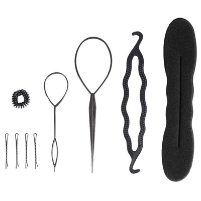ANGGREK 4/9PCS Hair Bun Maker Braiding Styling Disk Tools DIY Accessories 3Types(9PCS)