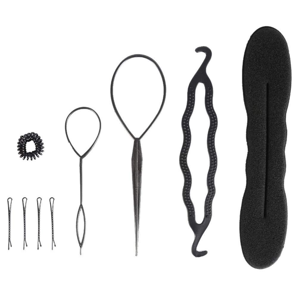 ANGGREK 4/9PCS Hair Bun Maker Braiding Styling Disk Tools DIY Accessories 3Types(9PCS)